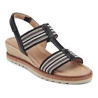 Selene Strappy Low Wedge Slingback Sandals