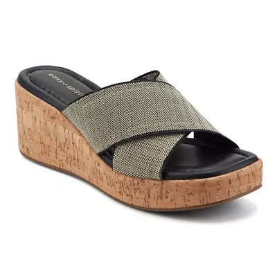 Fawn Slip-on Square Toe Casual Wedge Sandals
