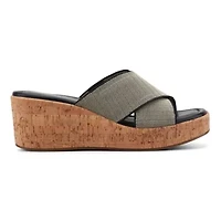 Fawn Slip-on Square Toe Casual Wedge Sandals