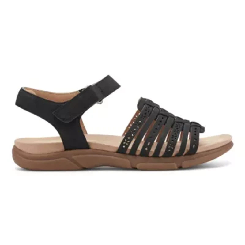Mandie Round Toe Casual Strappy Flat Sandals