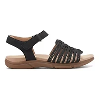 Mandie Round Toe Casual Strappy Flat Sandals