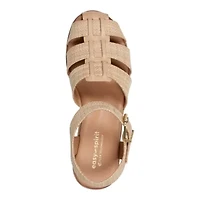 Gretty Round Toe Strappy Flat Sandals