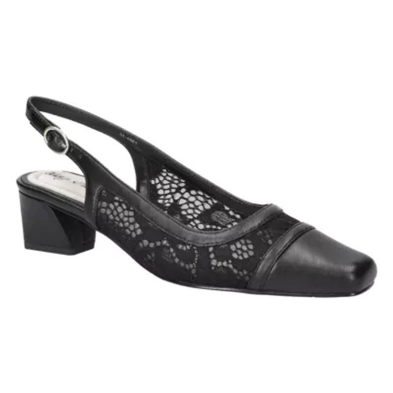 Fortune Square Toe Slingback Pumps