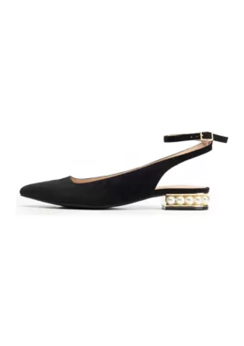 Eleanor Pearl Heel Sling Backs