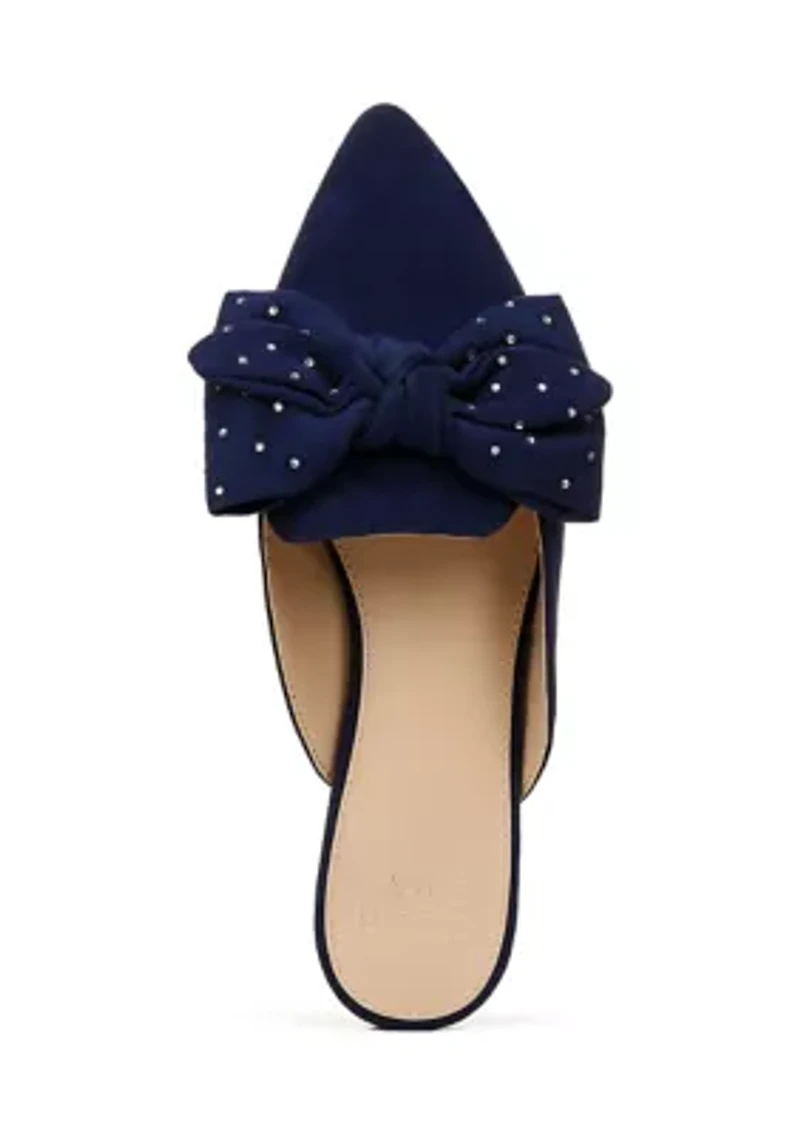 Elise Bow Mule Flats