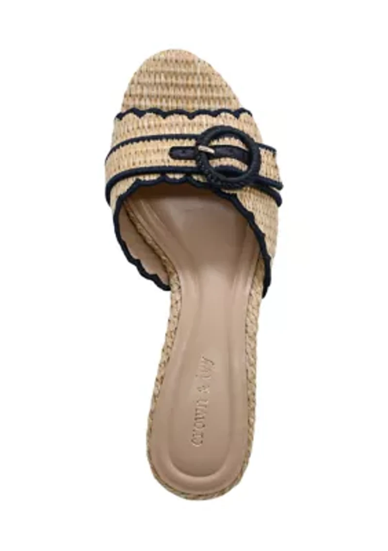 Astrid Scallop Trim Sandals