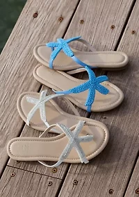Sewing Down South x Crown & Ivy™ Sunchaser Beaded Starfish Thong Sandals