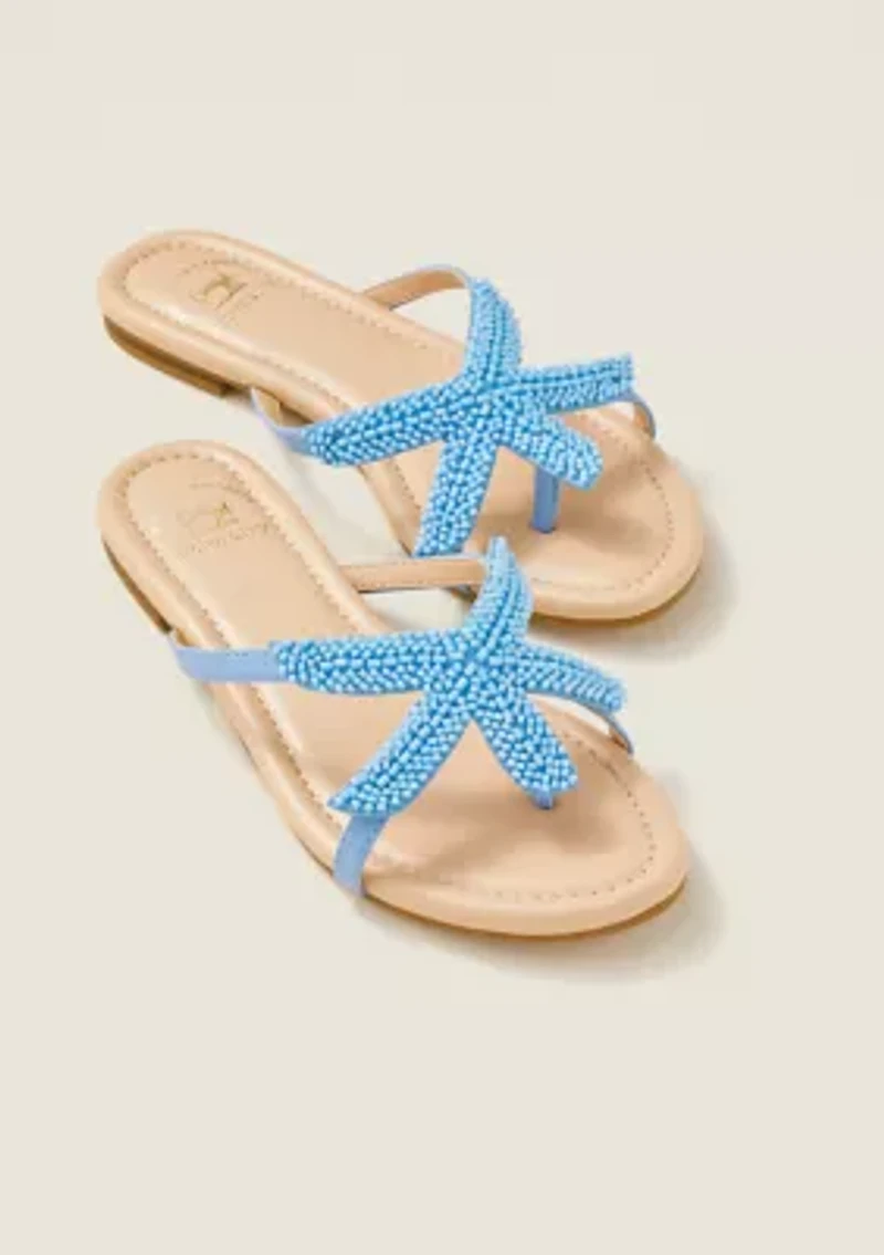 Sewing Down South x Crown & Ivy™ Sunchaser Beaded Starfish Thong Sandals