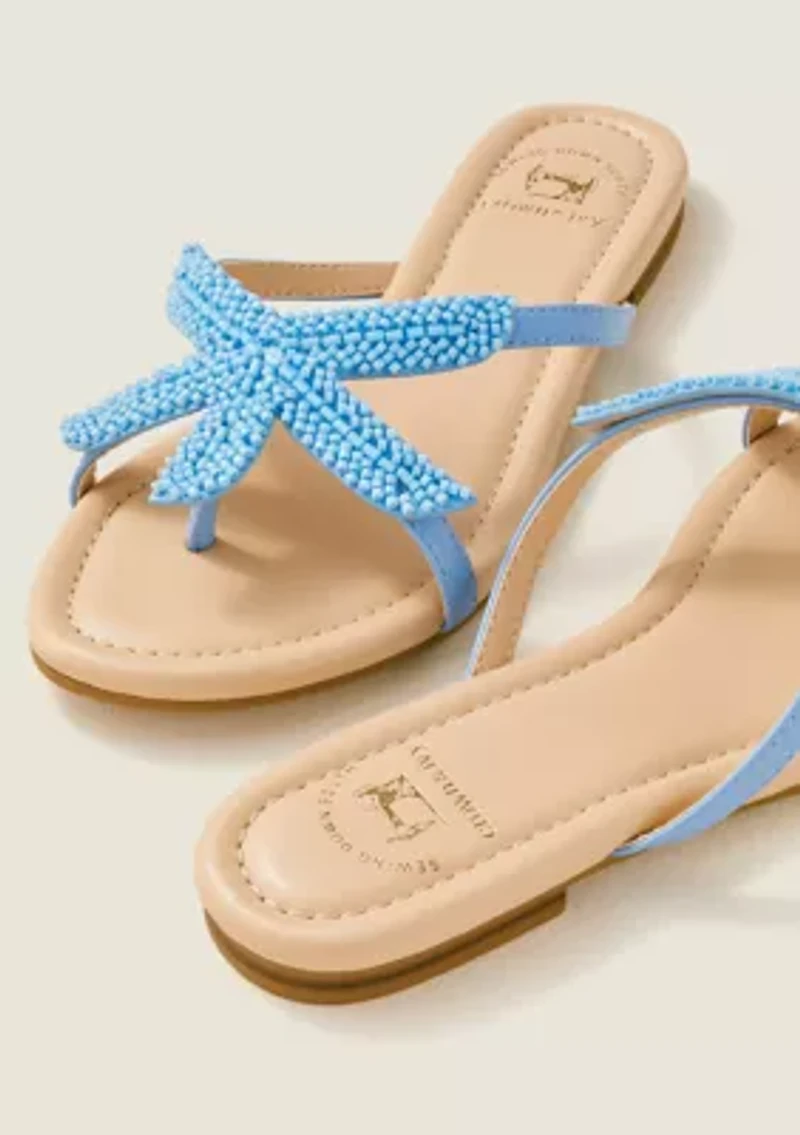 Sewing Down South x Crown & Ivy™ Sunchaser Beaded Starfish Thong Sandals
