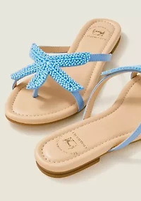 Sewing Down South x Crown & Ivy™ Sunchaser Beaded Starfish Thong Sandals