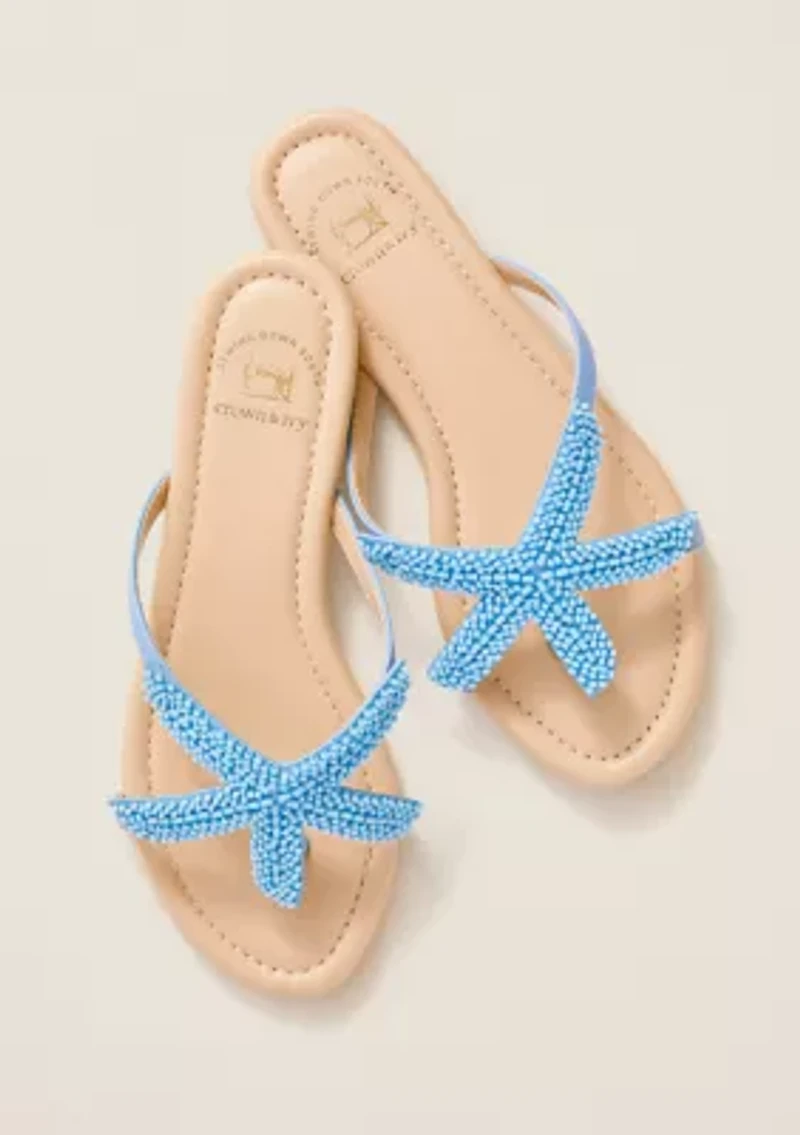 Sewing Down South x Crown & Ivy™ Sunchaser Beaded Starfish Thong Sandals