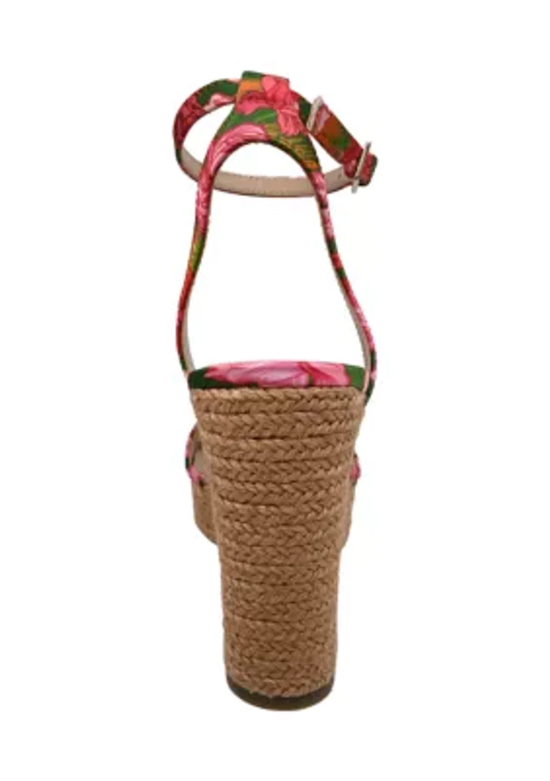 Milah Floral Wedge Sandals