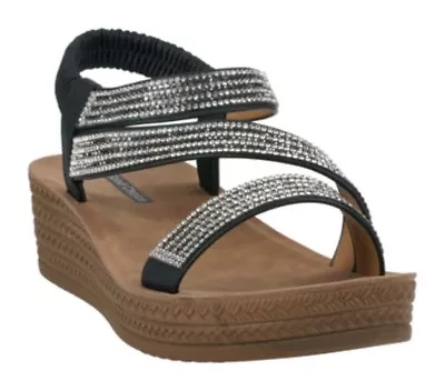 Women's Rhinestone Strap Wedge Sandal