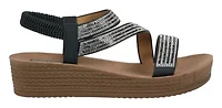 Women's Rhinestone Strap Wedge Sandal