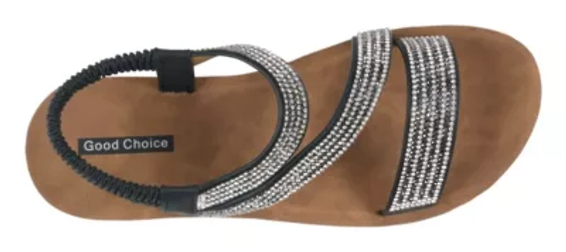 Women's Rhinestone Strap Wedge Sandal