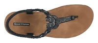 Women's Embellished T Strap Wedge Sandal