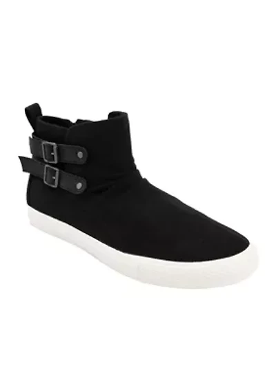 Poster Buckle Hightop Sneakers