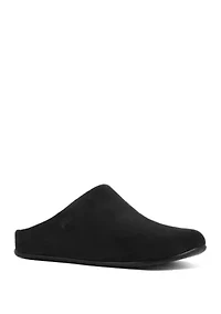 CHRISSIE SHEARLING-LINED SUEDE SLIPPERS