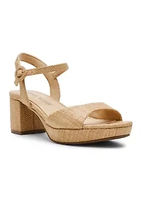 PIPER RAFFIA HEELED SANDALS