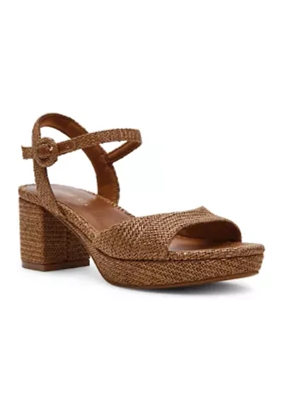 PIPER RAFFIA HEELED SANDALS