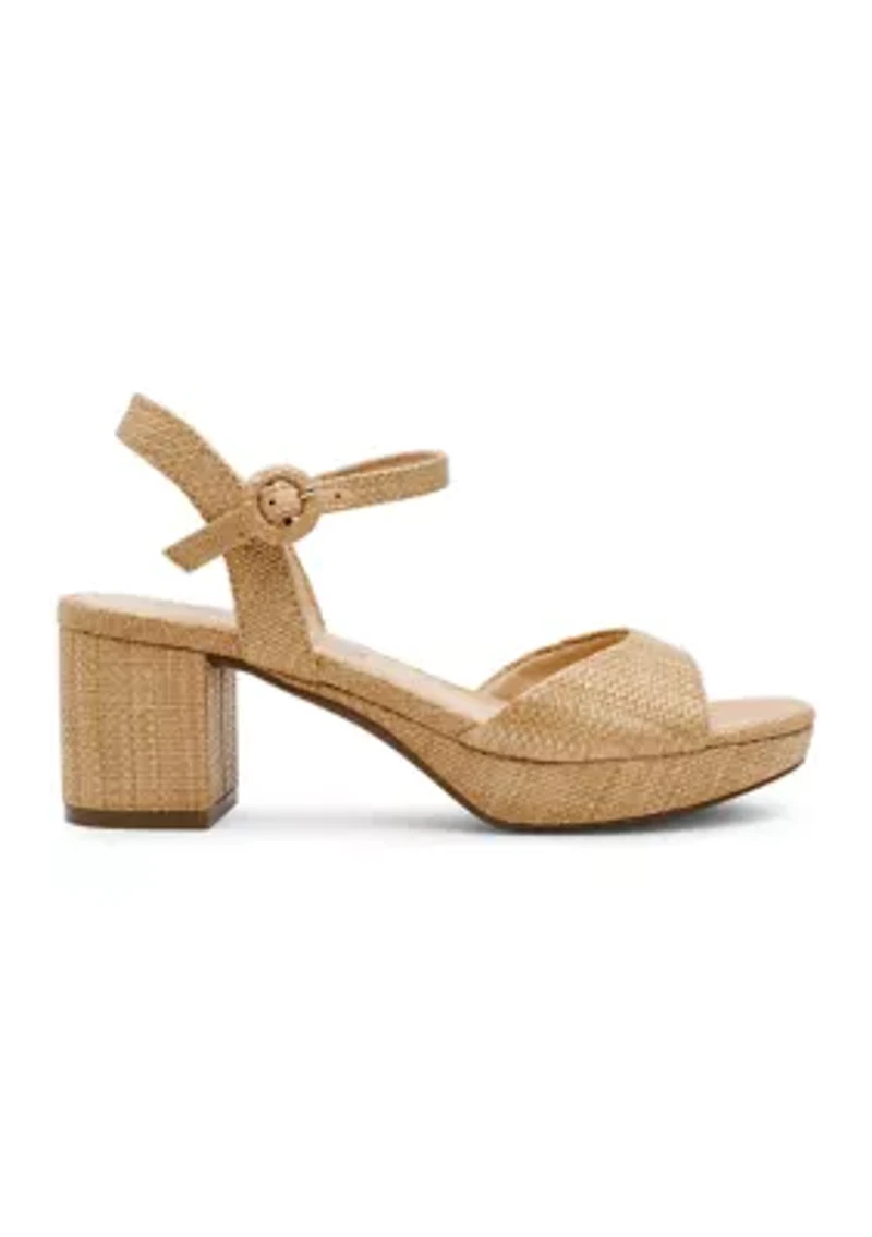 PIPER RAFFIA HEELED SANDALS