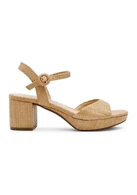 PIPER RAFFIA HEELED SANDALS