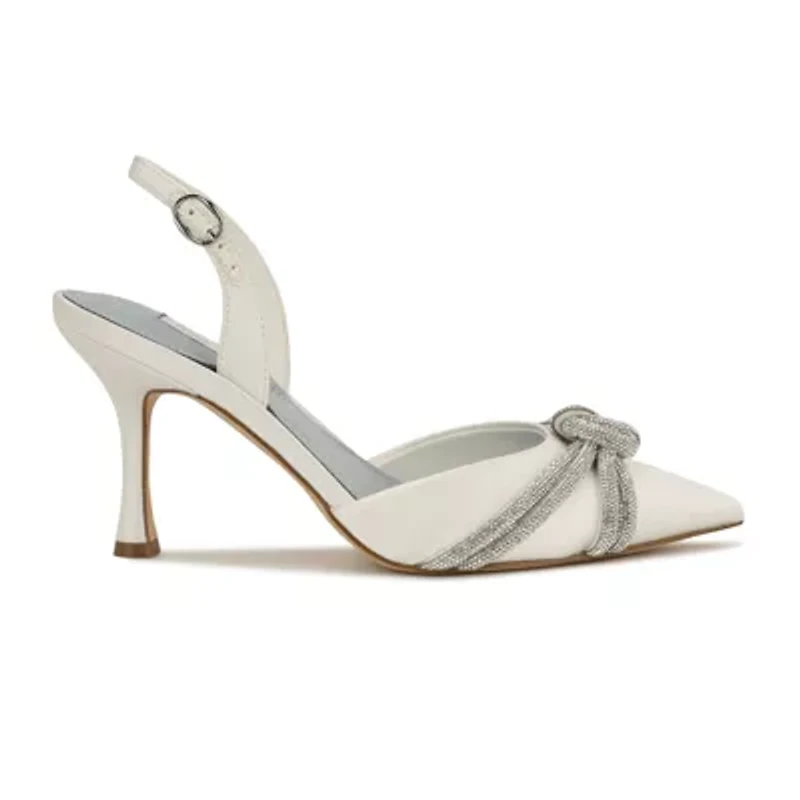 Deby Bridal Pointy Toe Dress Slingback Pumps