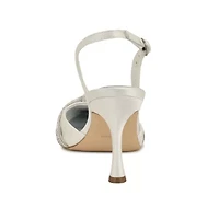 Deby Bridal Pointy Toe Dress Slingback Pumps