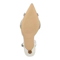 Deby Bridal Pointy Toe Dress Slingback Pumps