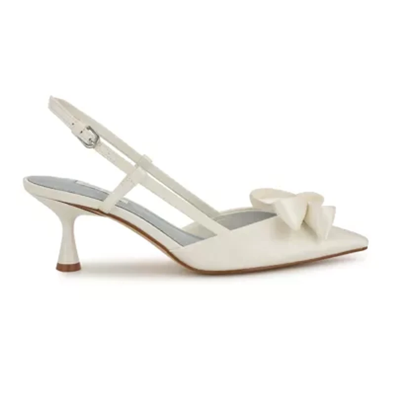 Raska Bridal Pointy Toe Slingback Dress Pumps