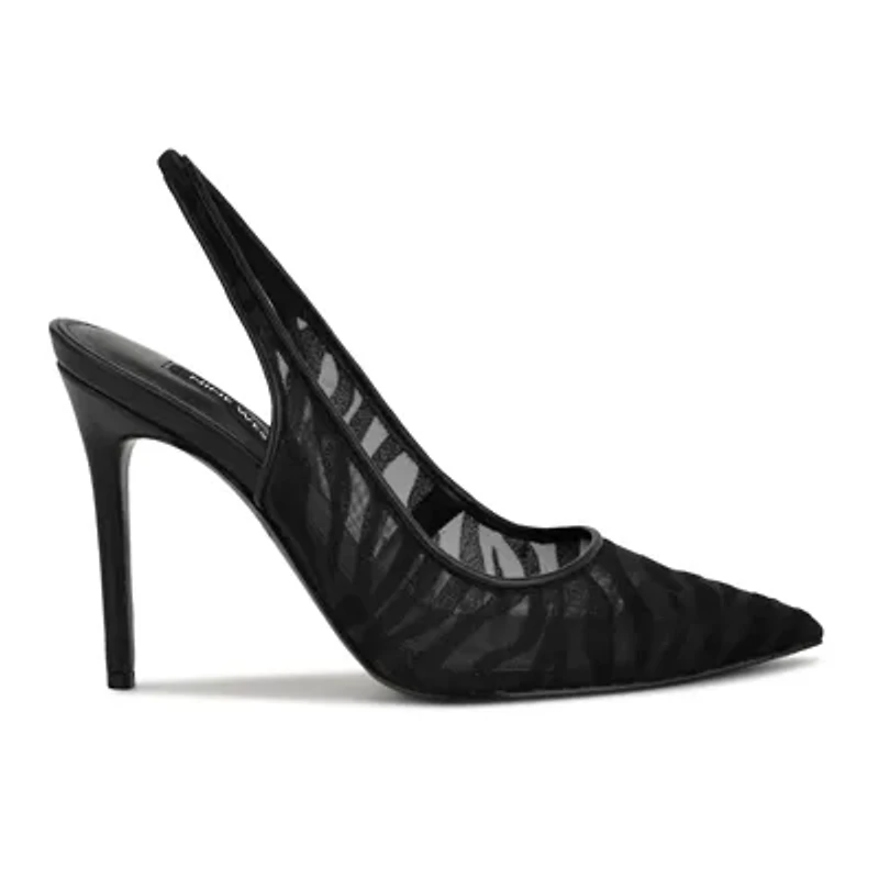 Feather Pointy Toe Slingback Dress Pumps