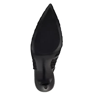 Feather Pointy Toe Slingback Dress Pumps