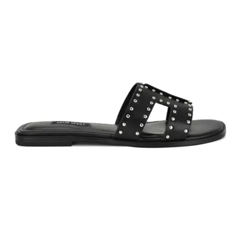 Giny Square Toe Slip-on Flat Casual Sandals