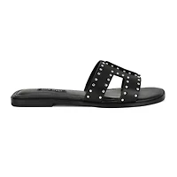 Giny Square Toe Slip-on Flat Casual Sandals