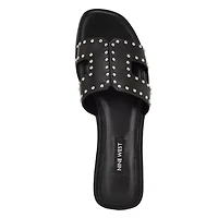 Giny Square Toe Slip-on Flat Casual Sandals