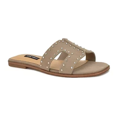 Giny Square Toe Slip-on Flat Casual Sandals
