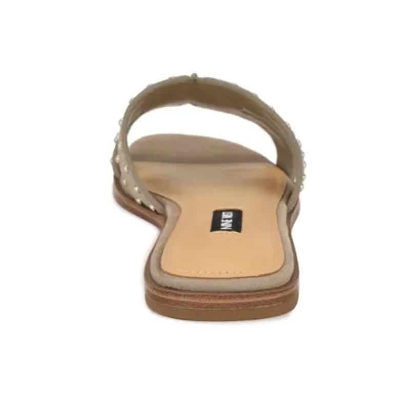 Giny Square Toe Slip-on Flat Casual Sandals