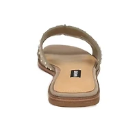 Giny Square Toe Slip-on Flat Casual Sandals