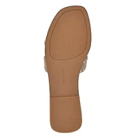Giny Square Toe Slip-on Flat Casual Sandals