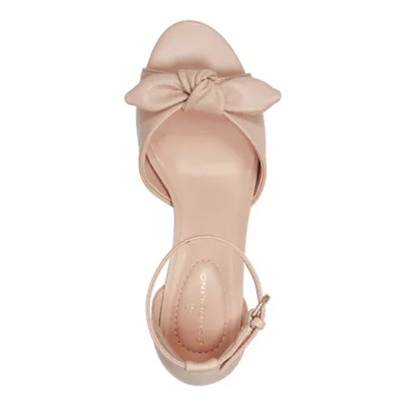 Andora Mid Heel Ankle Strap Bow Dress Sandals