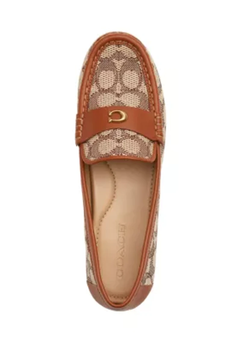 Sculpted C Signature Textile Jacquard Driver Loafers