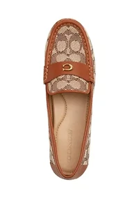 Sculpted C Signature Textile Jacquard Driver Loafers