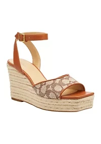 Espadrille Signature Textile Jacquard Wedge Sandals