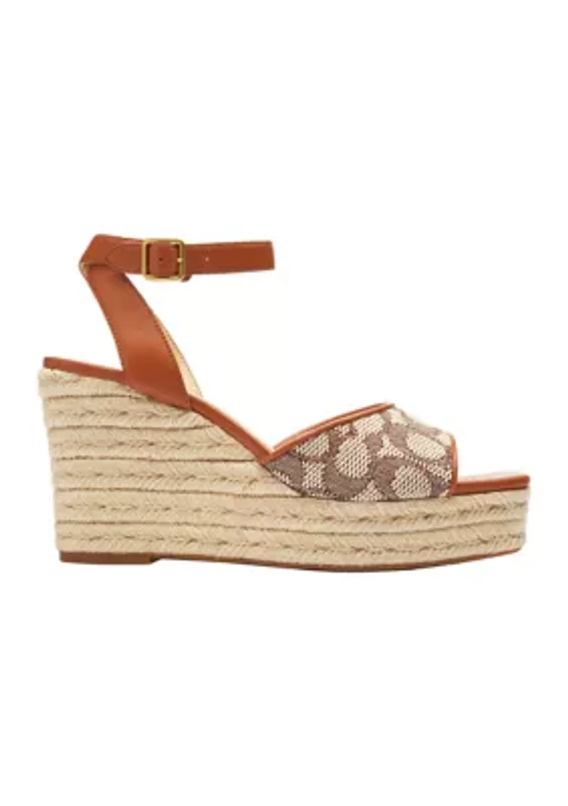 Espadrille Signature Textile Jacquard Wedge Sandals