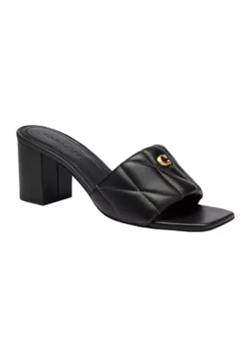 Holly Block Quilted Heel Sandals