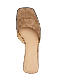 Sculpted C Block Heel Signature Canvas Sandals