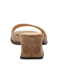 Sculpted C Block Heel Signature Canvas Sandals