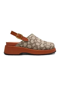 Signature Textile Jacquard Sculpted C Platform Clogs