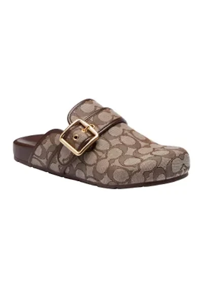 Archival Signature Jacquard Buckle Clogs