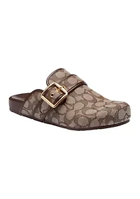 Archival Signature Jacquard Buckle Clogs